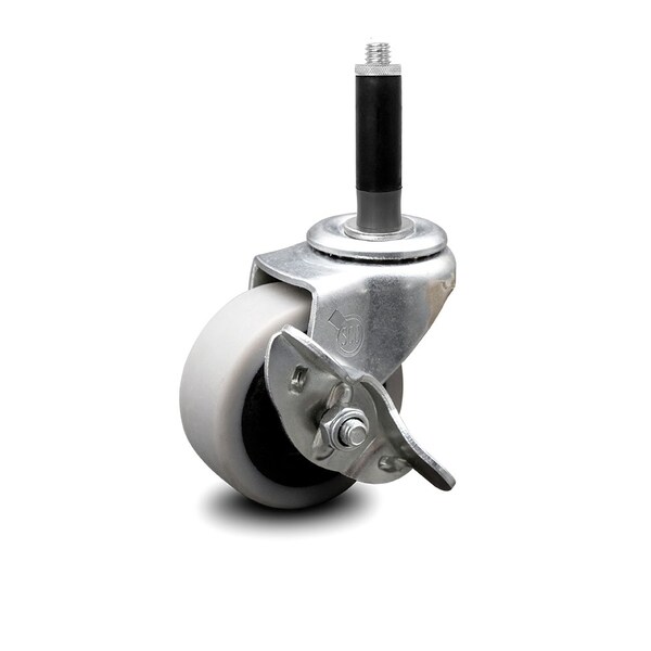 2 Inch Thermoplastic Rubber Wheel 3/4 Inch Expanding Stem Caster with Brake